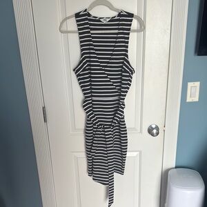 BB Dakota navy and White Asymmetrical Dress